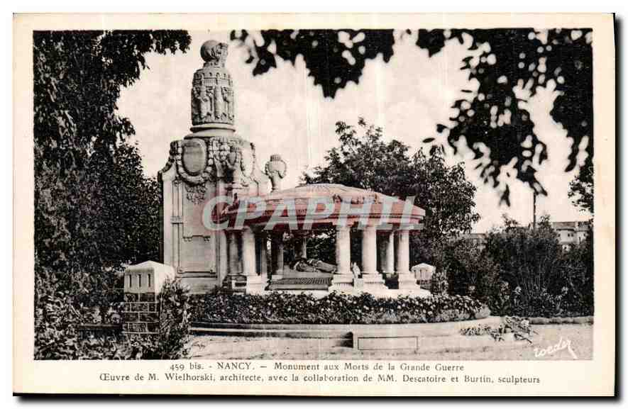 CPA Nancy monument aux Morts de la Grande Guerre 