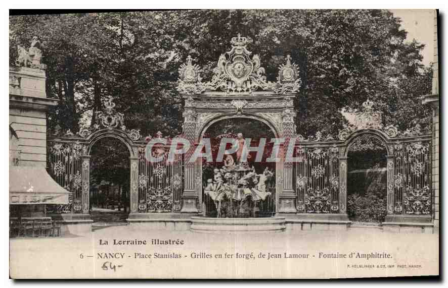 CPA Nancy Place Stanislav Grilles en fer forge de Jean Lamour Fontaine d'Amphitrite 