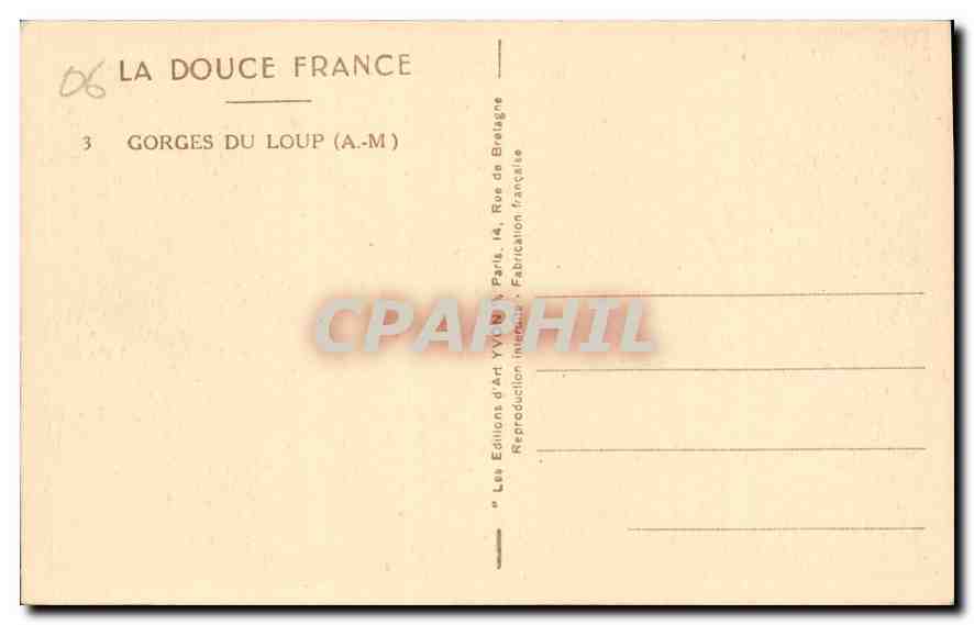 Gorges du Loup — A-M — Éditions d'Art YvC, Paris — Reverso