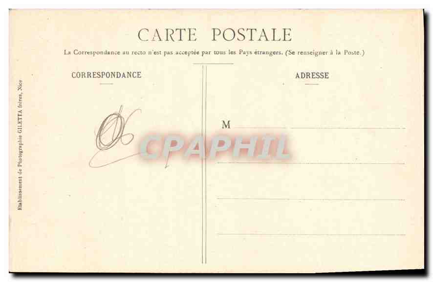 CANNES - Rochers de la Napoule - Montagne de l'Esterel — Édition Gilletta, phot. Nice, n°408 — Rückseite
