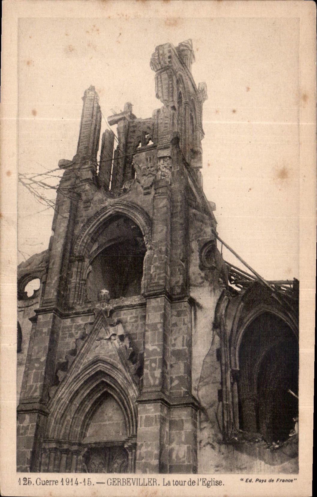 CPA Guerre 1914 15 Gerbeviller la Tour de l'eglise 