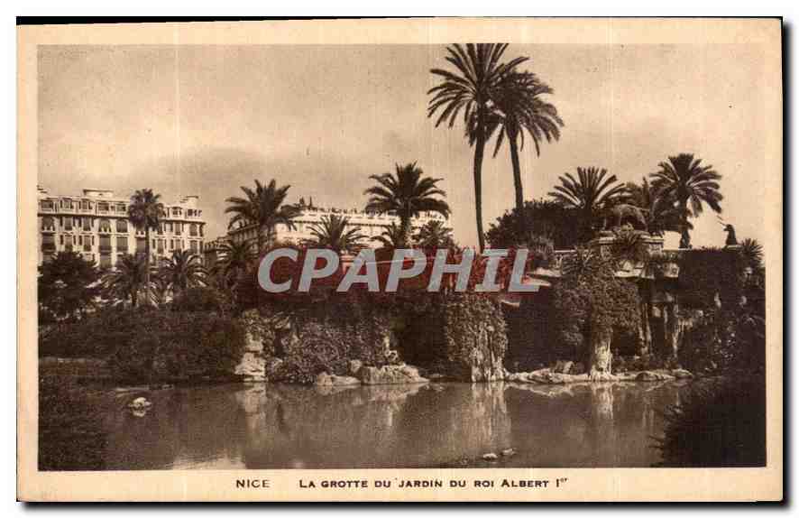 CPA Nice la Grotte du Jardin du Roi Albert 1er 