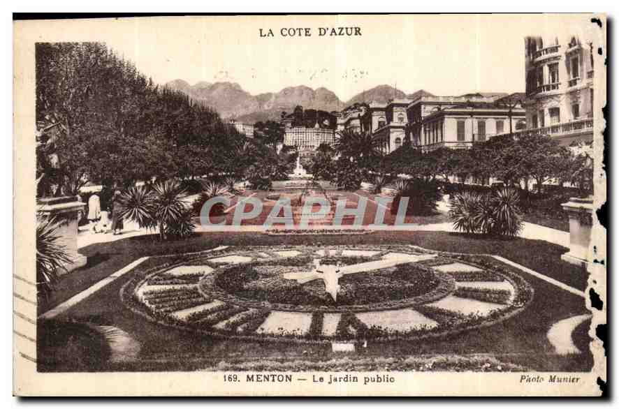 CPA La Cote d'Azut Menton le Jardin Public 