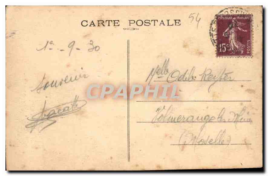 CPA Pont a Mousson La Place Duroc L'Hotel de Ville  — Verso