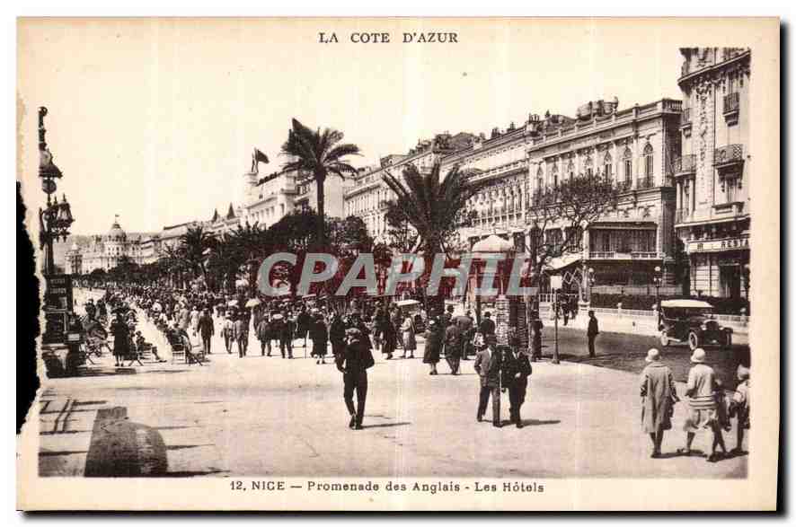 CPA La Cote d'Azur Nice Promenade des Anglais Les Hotels 