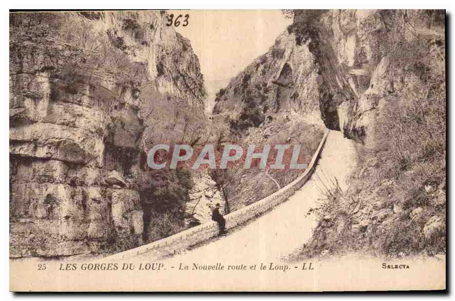 CPA Les Gorges du Loup La Nouvelle route et le Loup 