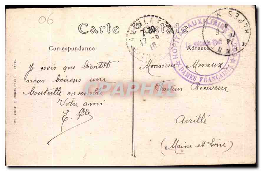 CPA Cannes Alpes Maritimes Le Mont Chevalier et le Casino Municipal  — Verso