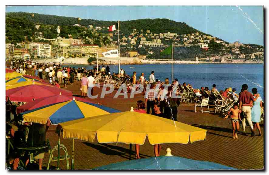 CPA Les Sites Merveilleux de la Cote d'Azur Nice A M La Promenade des Anglais la colline du Chateau 