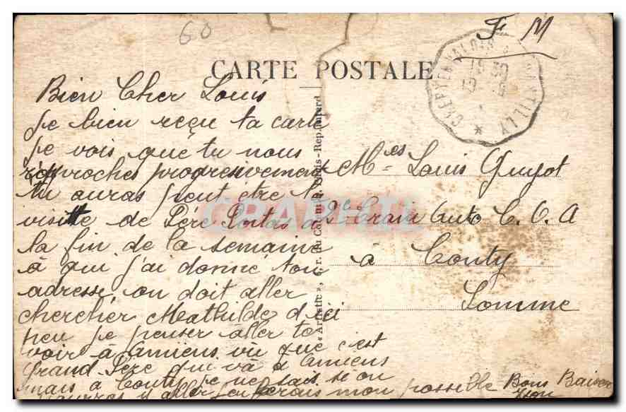 CPA Barbery Oise Cafe de la Gare — Rückseite