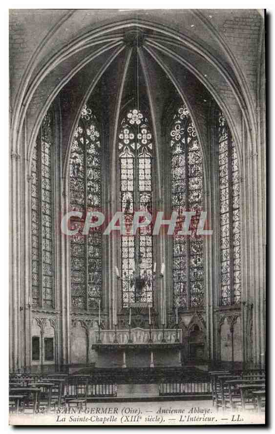 CPA Saint Germer Oise Ancienne Abbaye La Sainte Chapelle L'Interieur 