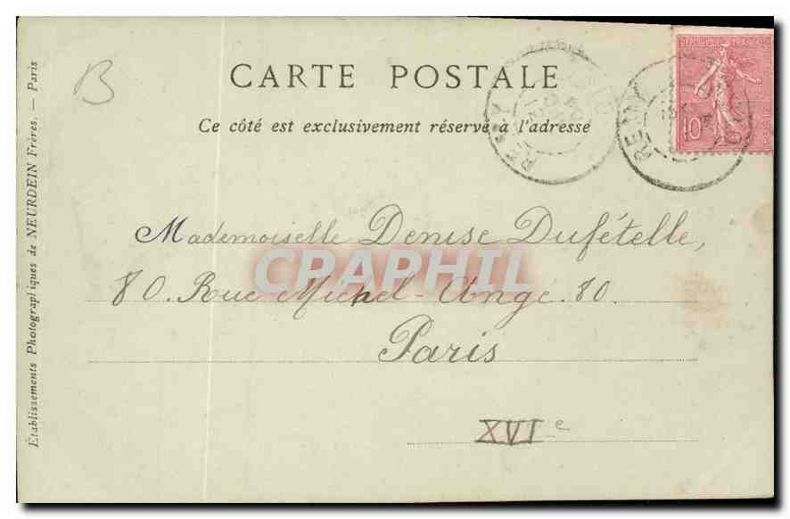 CPA Chateau de Compiegne Cote du Parc  — Rückseite