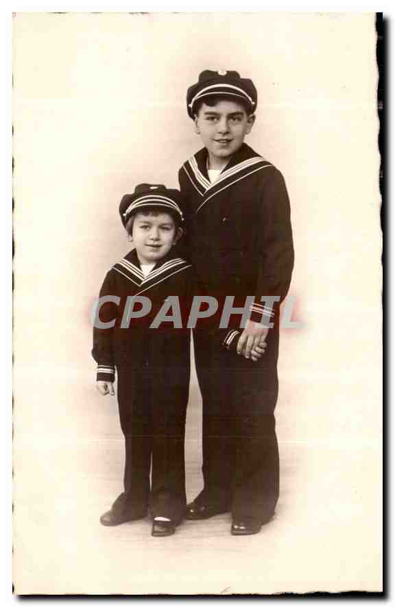 CARTE PHOTO Enfants Marins