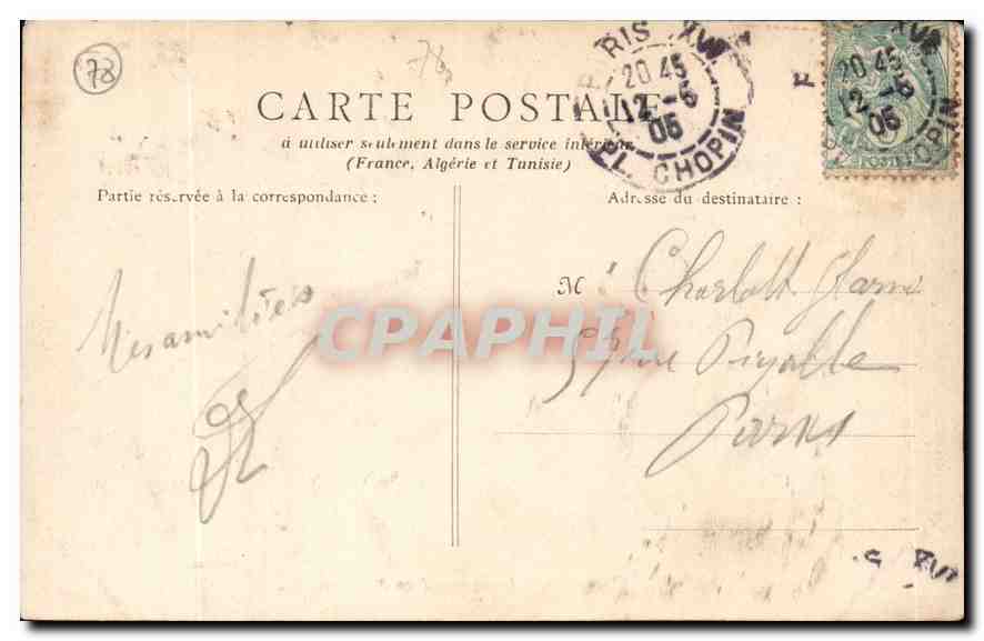 CPA Versailles le Square Jean Houdon  — Verso