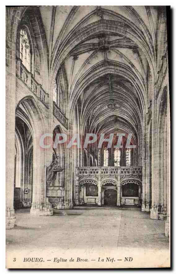 CPA Bourg Eglise de Brou la Nef 