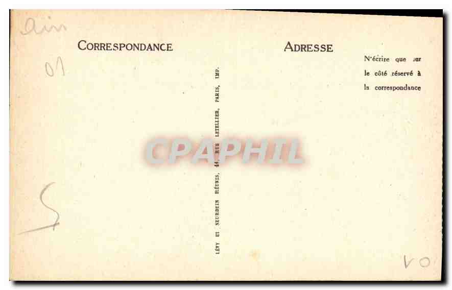 CPA Bourg Eglise de Brou la Nef  — Rückseite