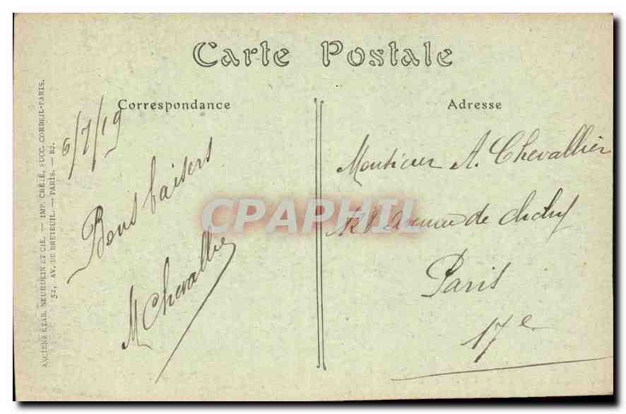 CPA Palais de Versailles galerie des Glaces ou fut signe le 28 juin 1919 le Traite de Paix entre les — Verso
