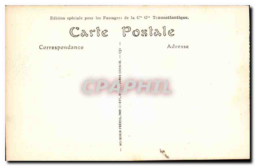 Parc de Versailles — Le Bassin de Latone — Édition spéciale Cie Générale Transatlantique — Verso