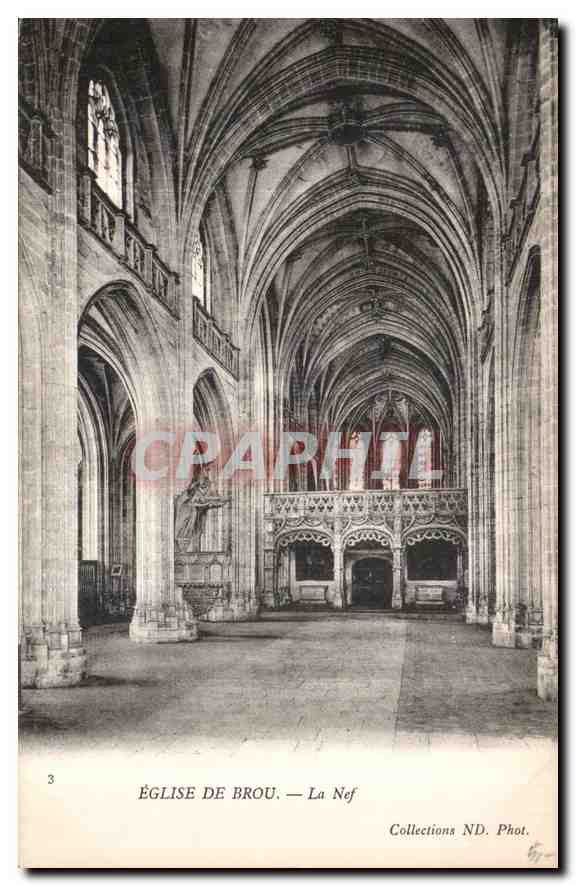 CPA Eglise de Brou la Nef 