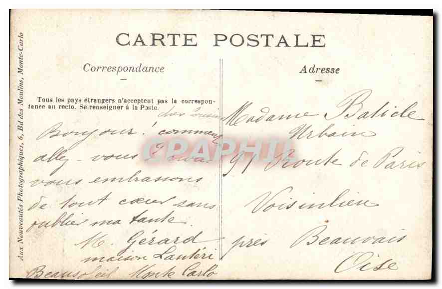 Groupe de quatre personnes — jardin avec palmiers — Principauté de Monaco — Back
