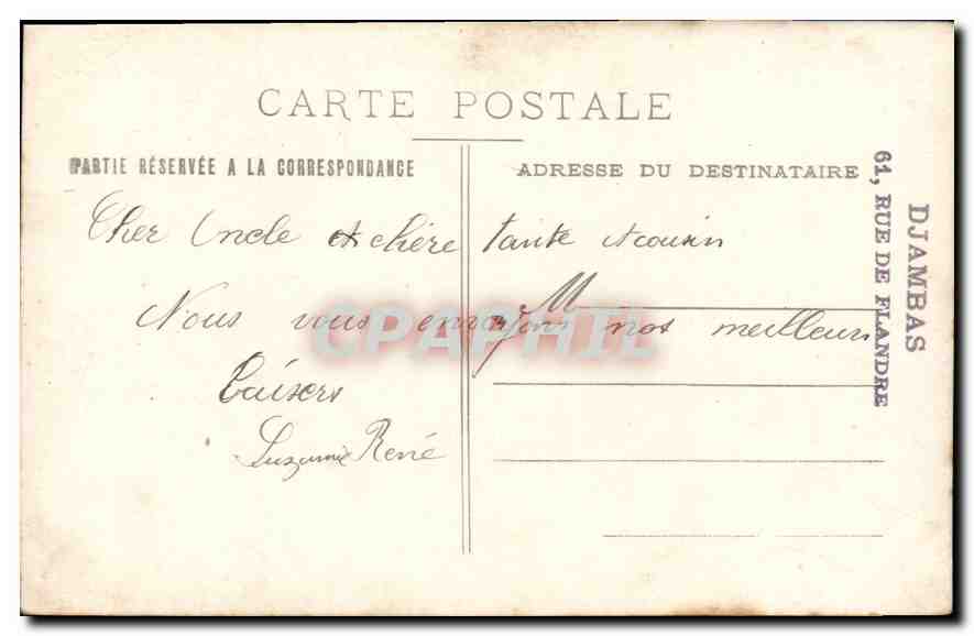 CARTE PHOTO Enfant Bebe — Verso