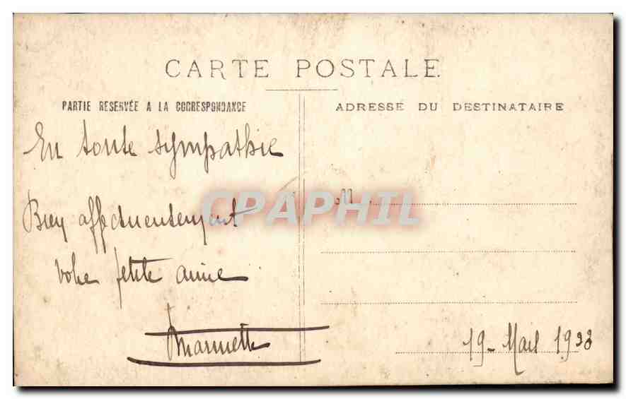 CARTE PHOTO Femme — Verso