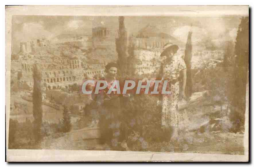 CARTE PHOTO Femmes Grece Athenes