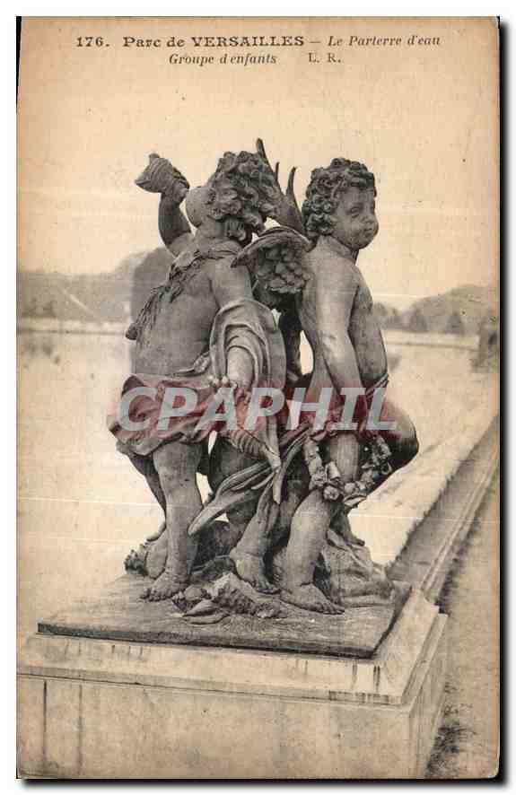 CPA Parc de Versailles le Parterre d'eau Groupe d'enfants 