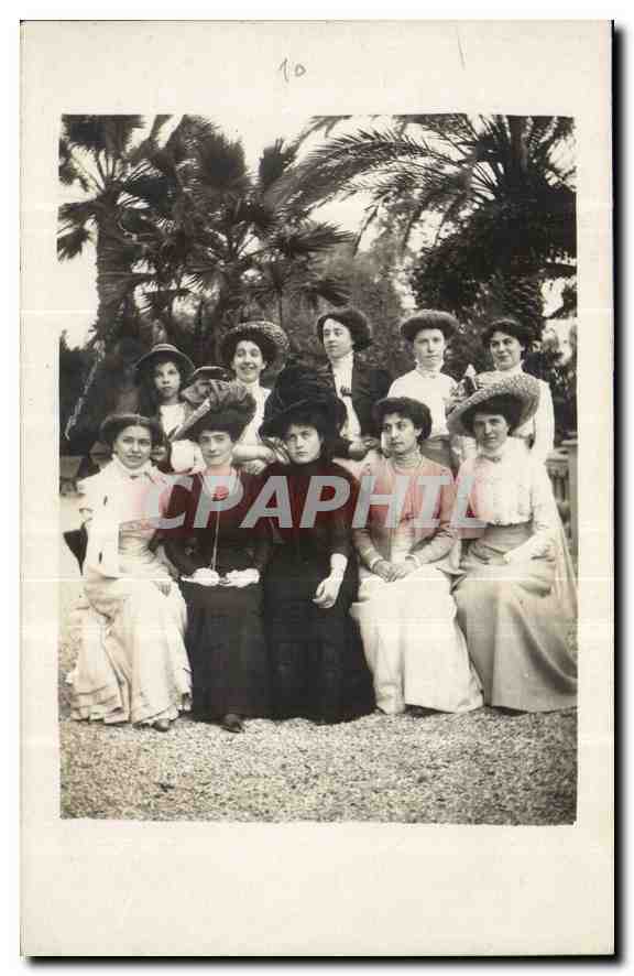 CARTE PHOTO Femmes Palmiers