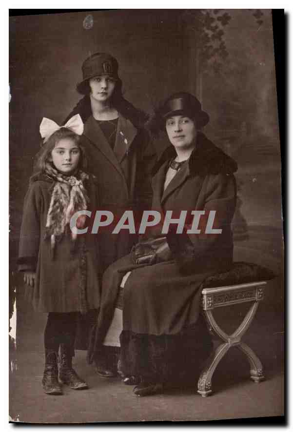 CARTE PHOTO Femmes Enfant