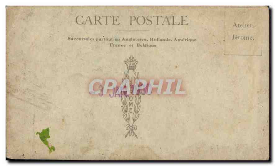 CARTE PHOTO Hommes pipe  — Verso