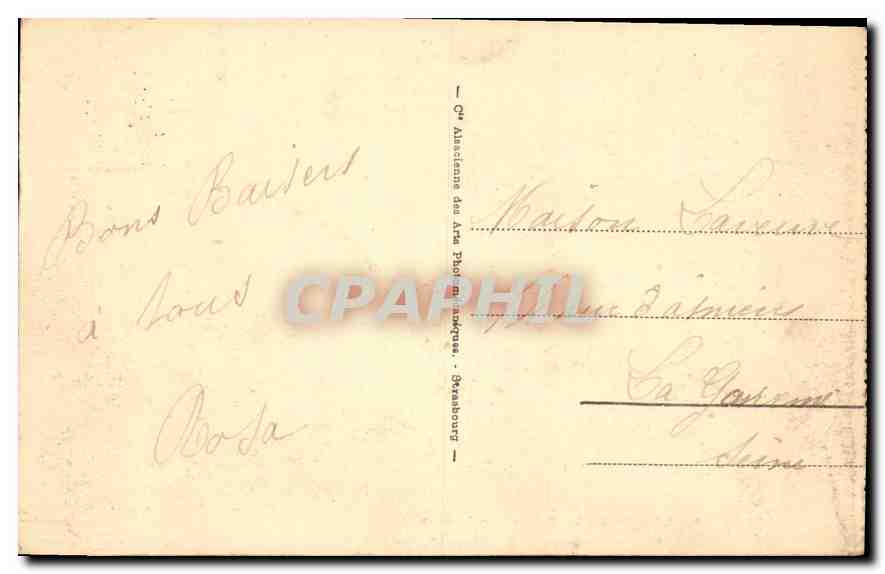 CPA Lourdes la Basilique et le gave  — Verso