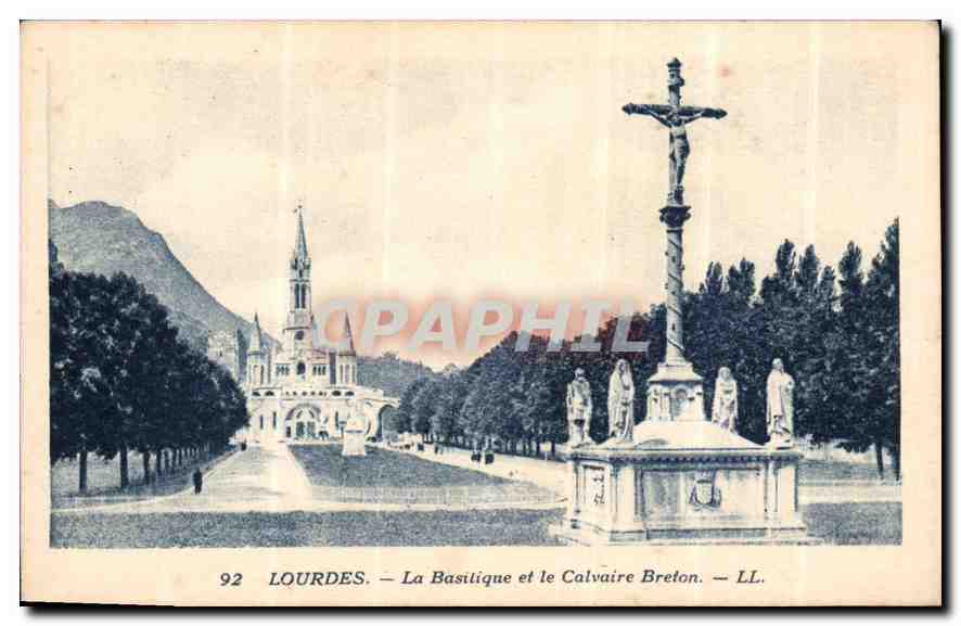 Lourdes — La Basilique et le Calvaire Breton — LL.