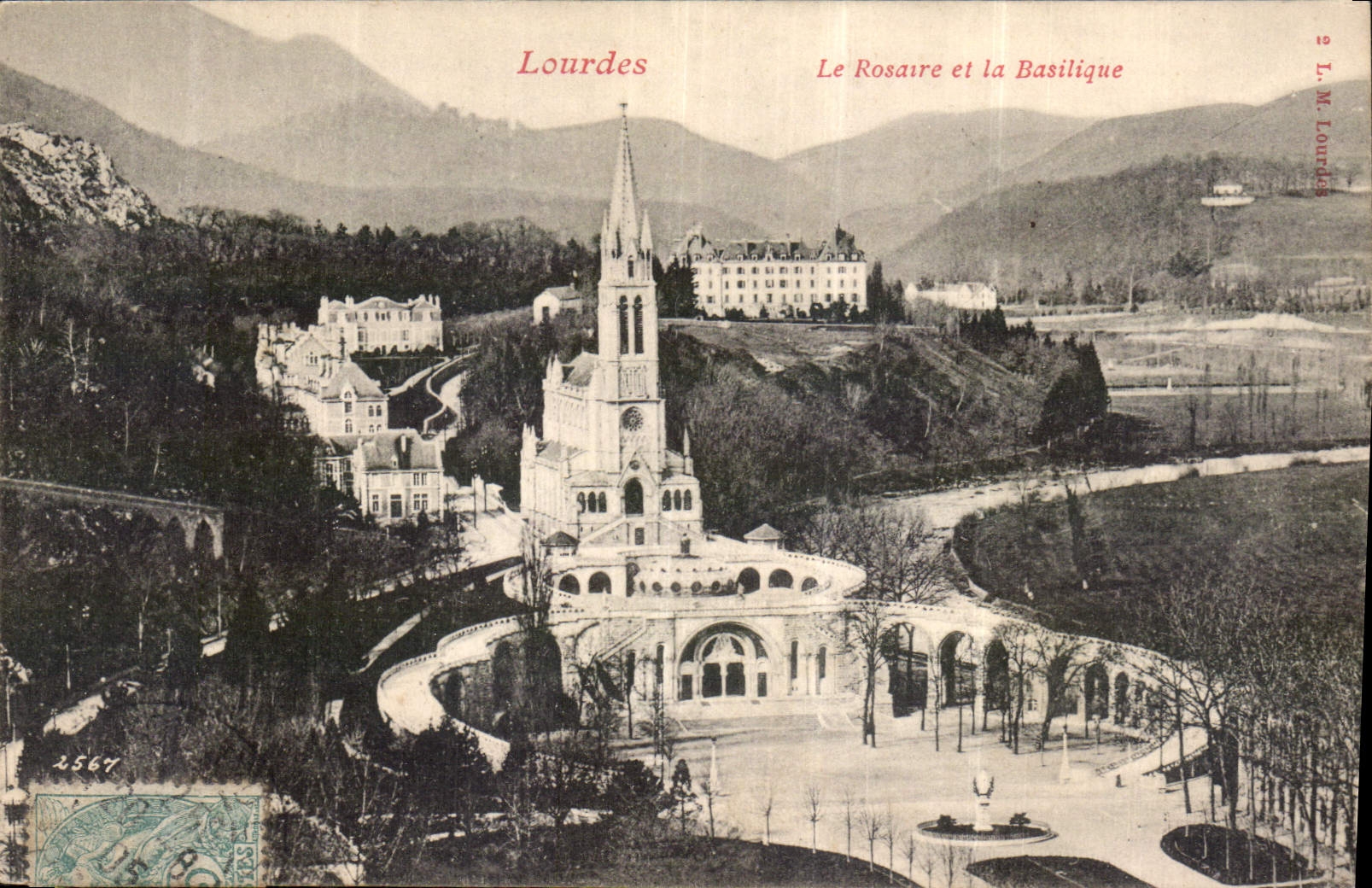 CPA Lourdes La Rosaire et la Basilique 