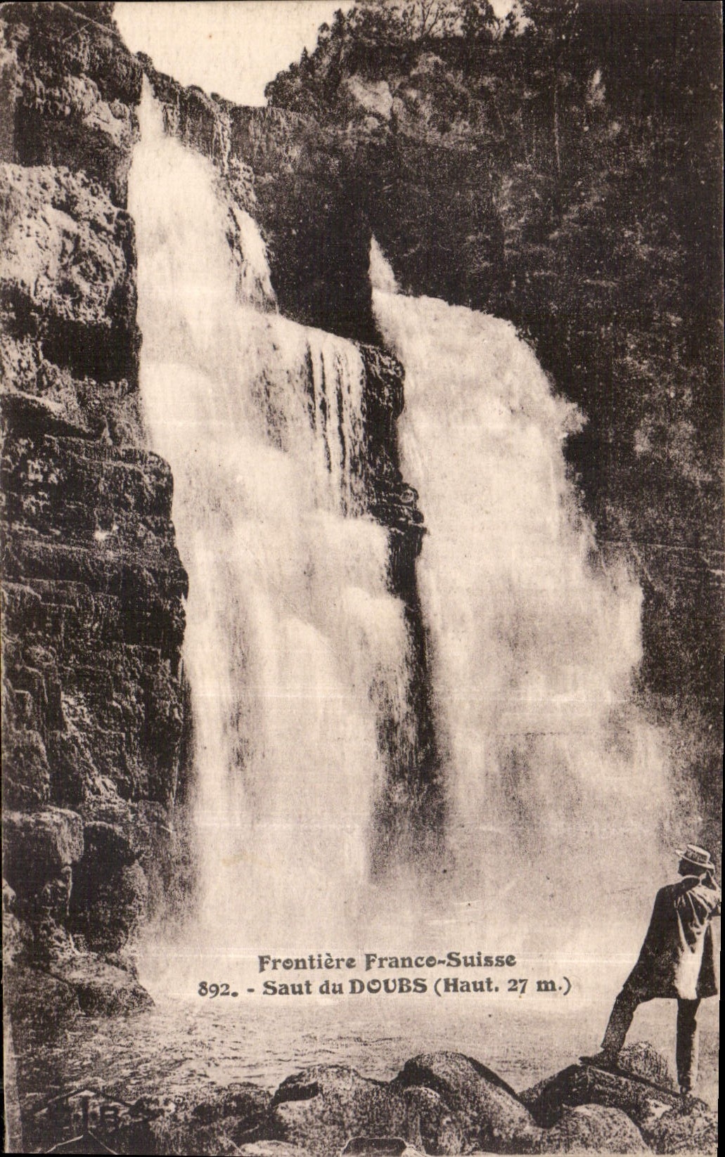 Saut du Doubs — Frontière France-Suisse (Haut. 27 m.) — Éditions Bénaçon, n° 892