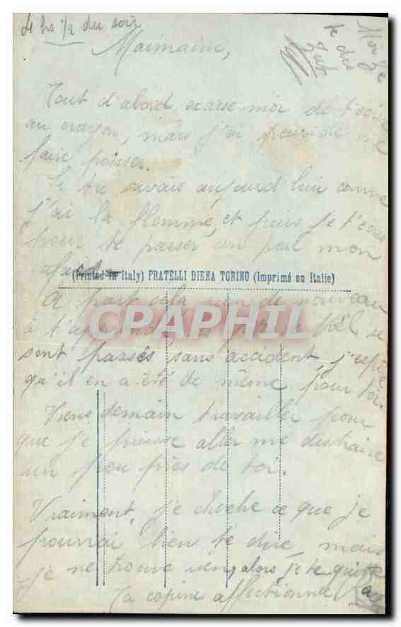 CPA Femme — Verso