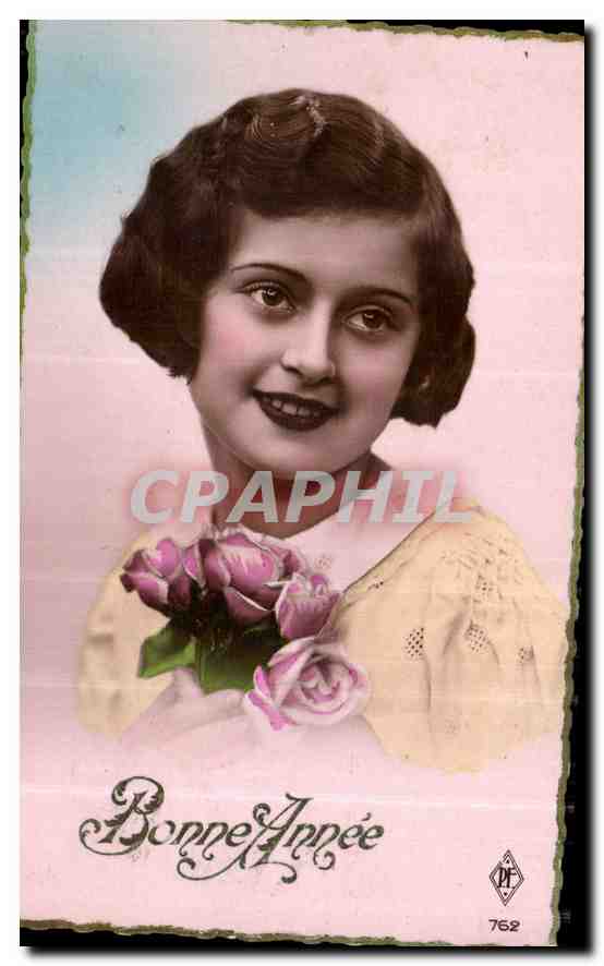 CPA Bonne Annee Femme