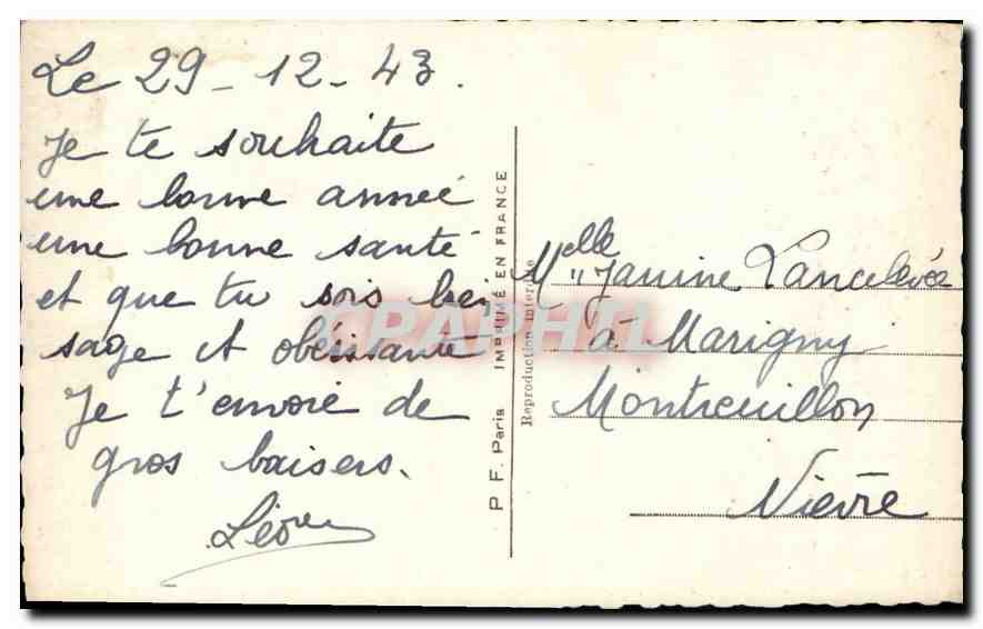 CPA Bonne Annee Femme — Rückseite