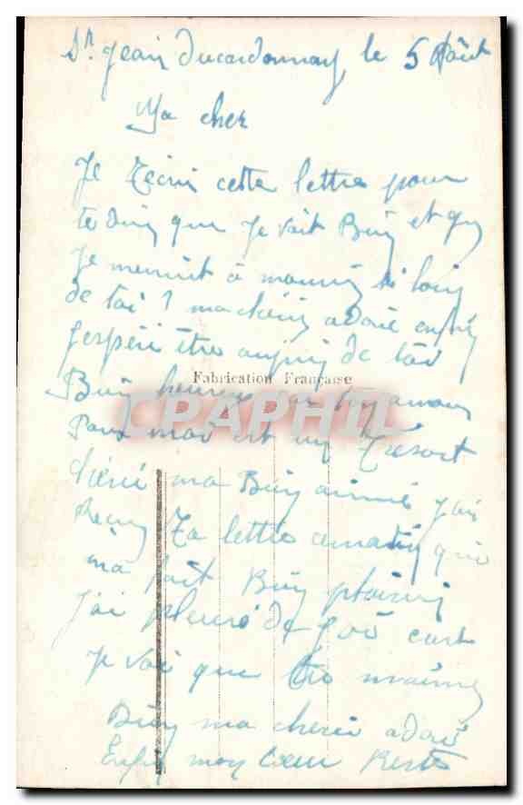 CPA Femme — Verso