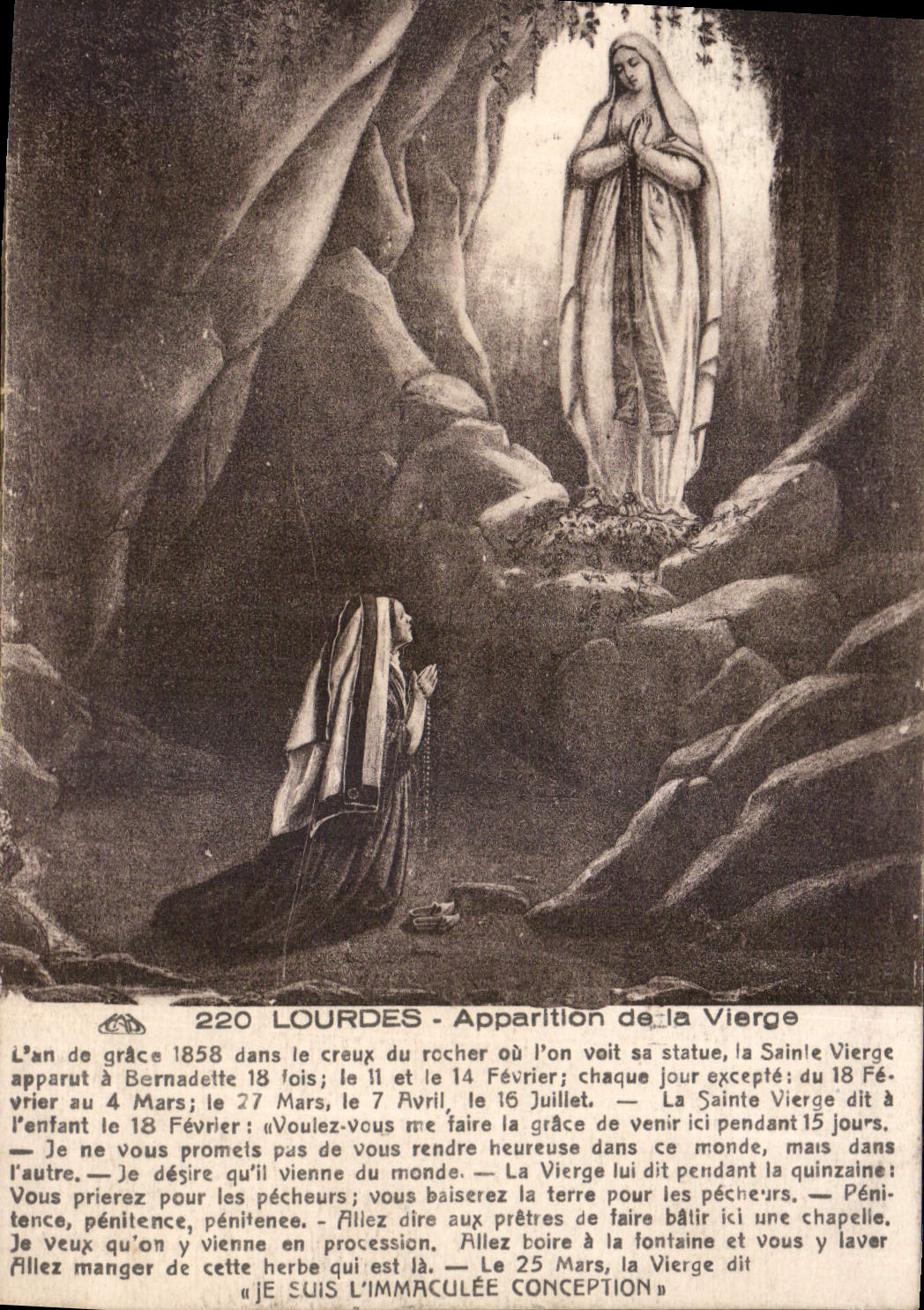 CPA Lourdes Apparition de la Vierge 