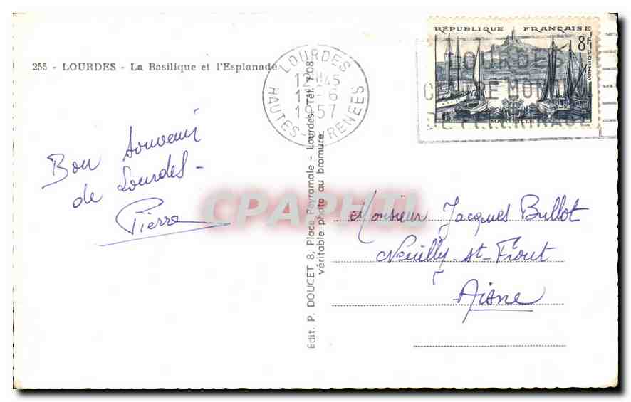 CPA Lourdes La Basilique et l'Esplanade  — Rückseite