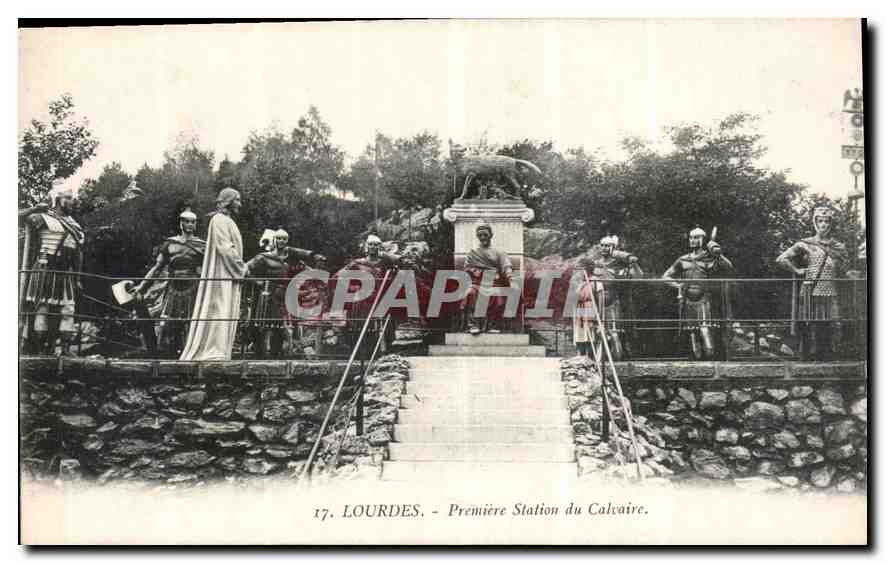 CPA Lourdes Premiere Station du Calvaire 