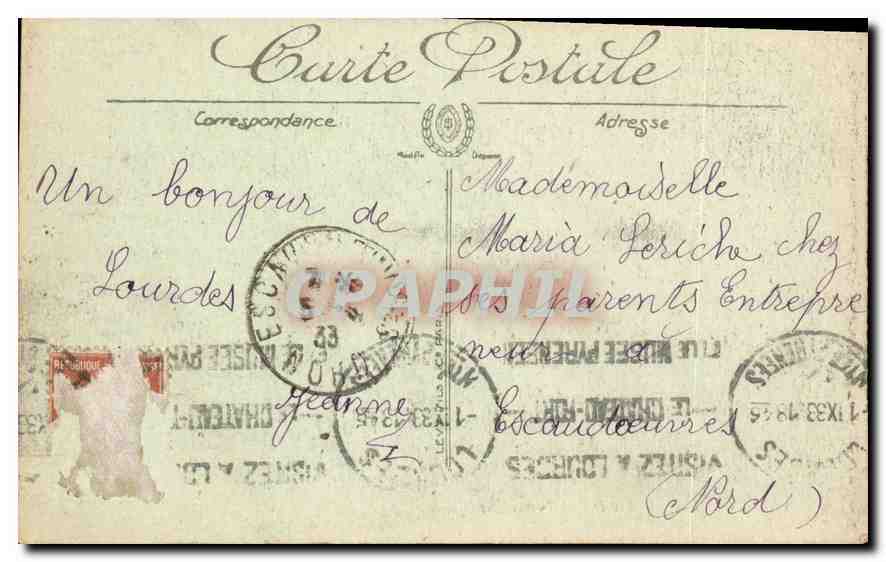 CPA Lourdes Saint Michel et la Basilique  — Verso