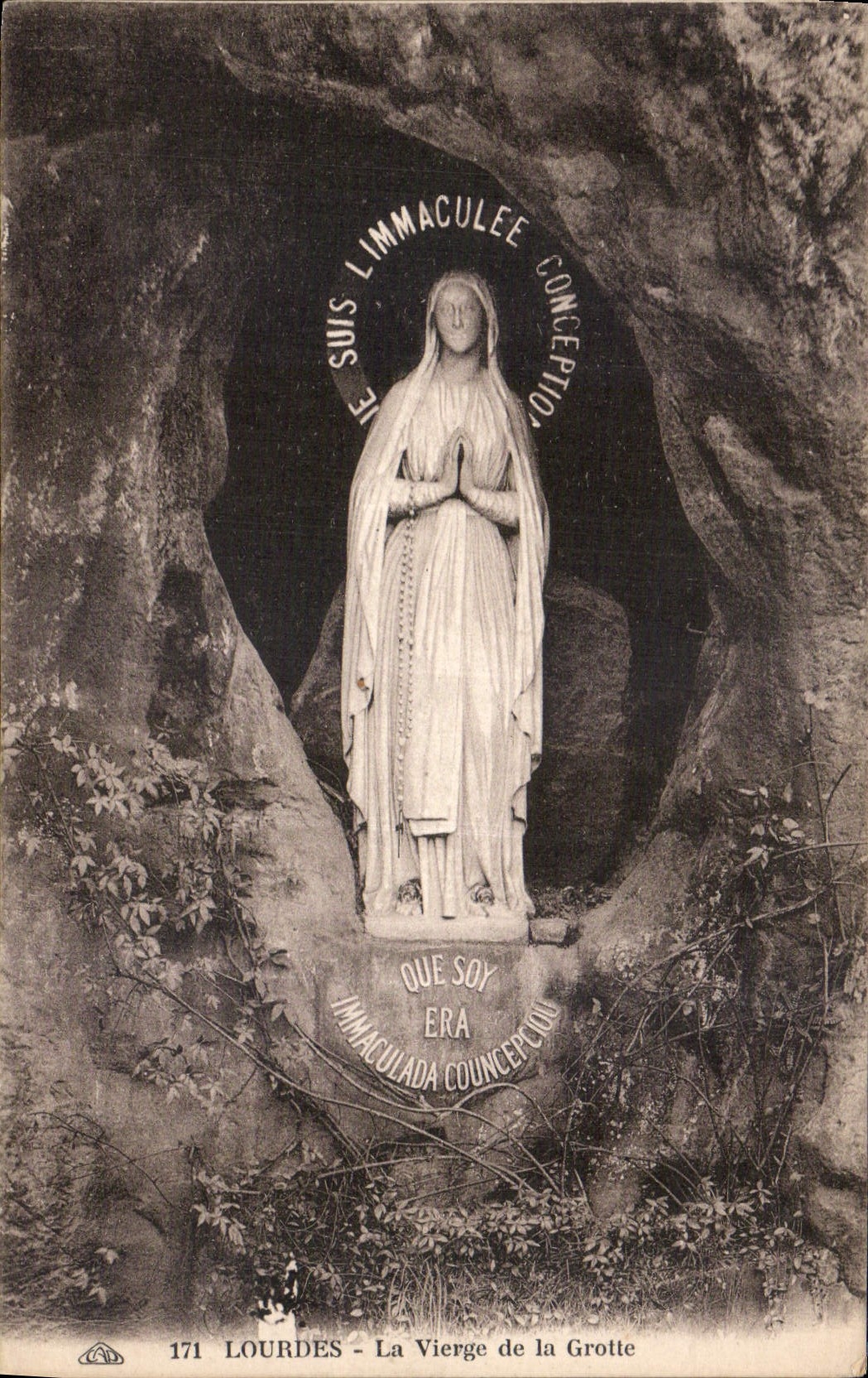 CPA Lourdes La Vierge de la Grotte 