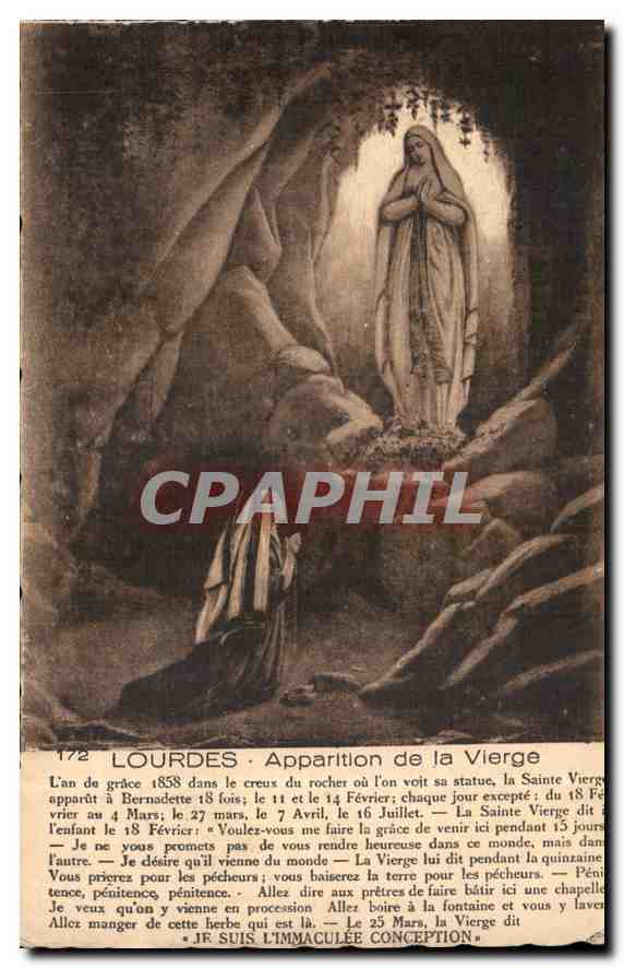 CPA Lourdes Apparition de la Vierge 