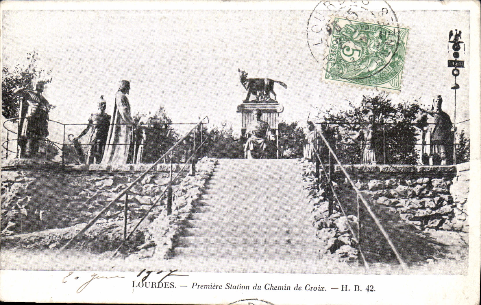 CPA Lourdes Premiere Station du Chemin de Croix 