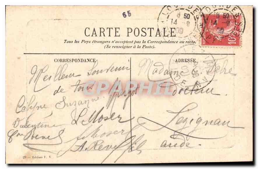 CPA Lourdes Saint Michel  — Verso