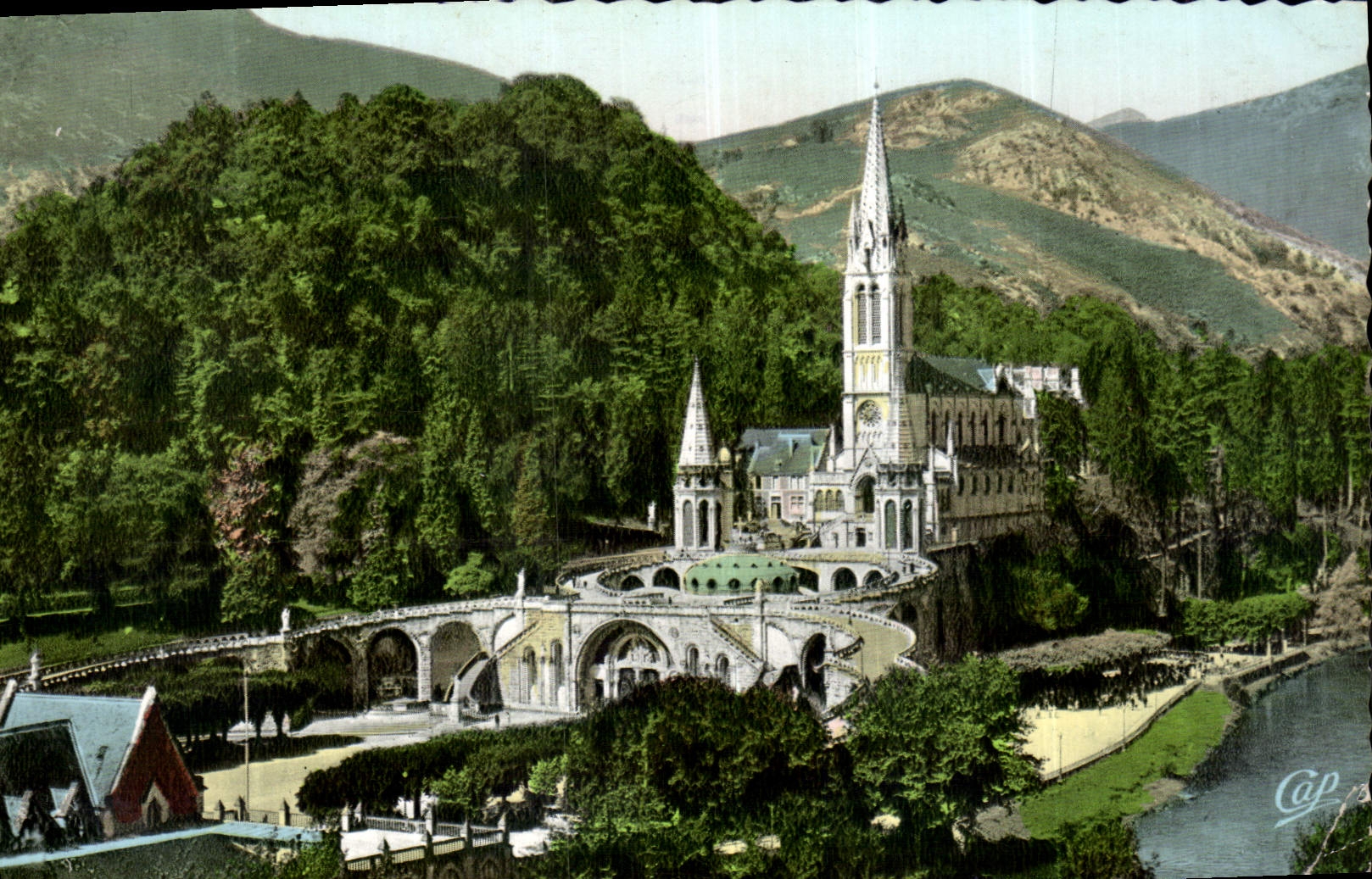 CPA Lourdes la Basilique et le Gave 