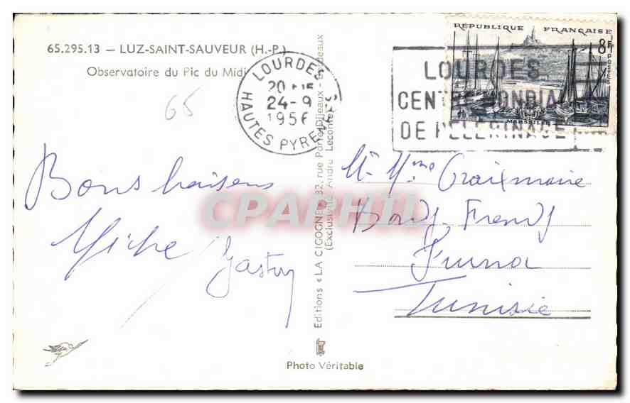 CPA Luz Saint Sauveur H P observatoire du Pic du Midi  — Verso