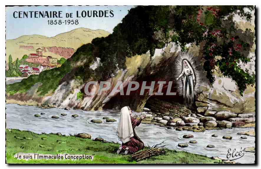CPA Lourdes Hautes Pyrenees Souvenir des Apparitions 