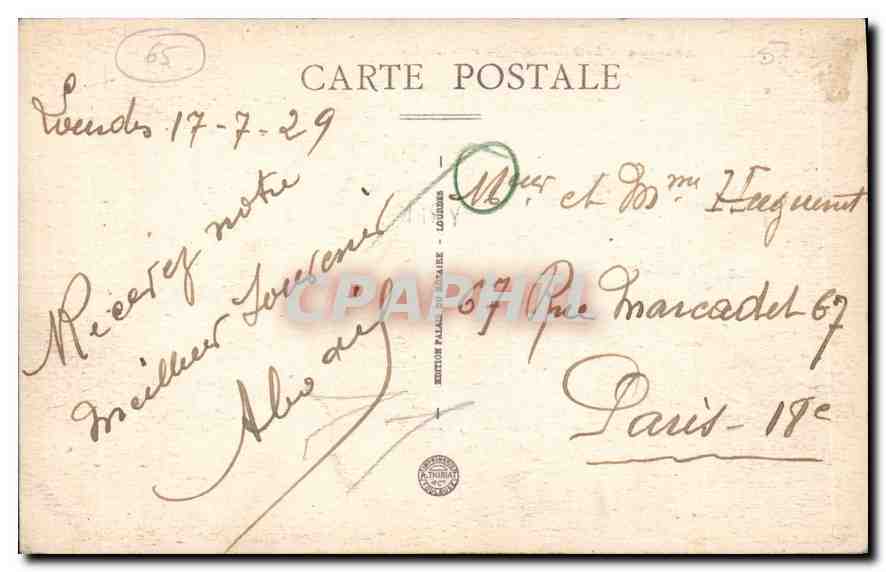 CPA La Route de gavarnie le Pont Napoleon et le Gouffre  — Verso